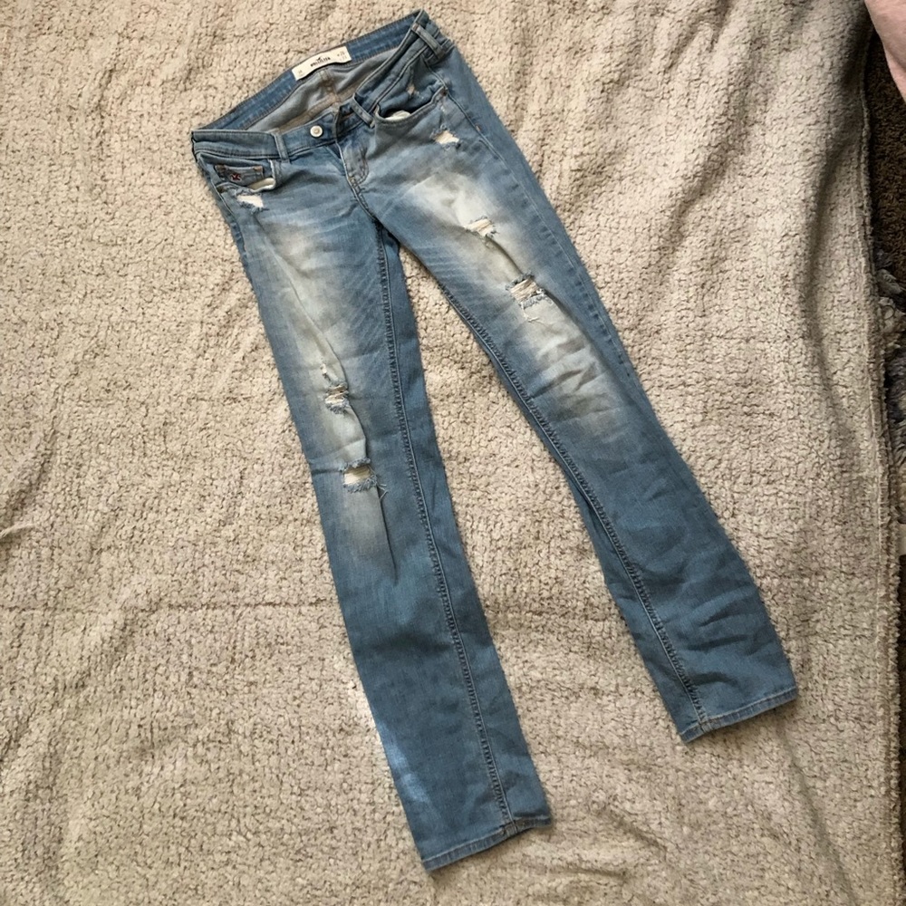 Hollister ripped medium wash denim jeans